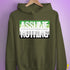 Assume Nothing Aromantic Pride Flag Hoodie - Army